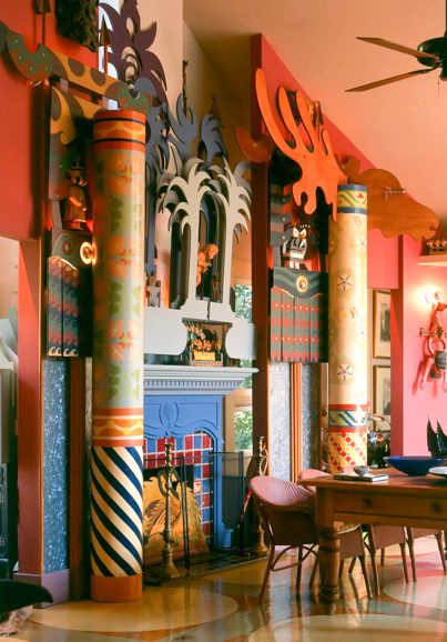 Folk art and toys on the Austin shelves
