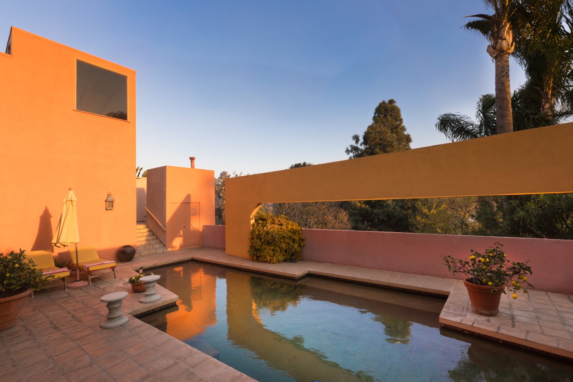 Burns House seen from across Santa Monica Canyon