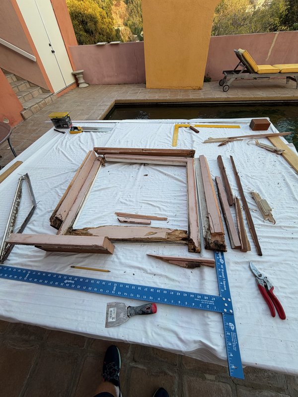 The loft window, disassembled.