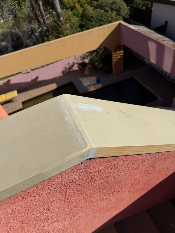 New mitred wall caps.